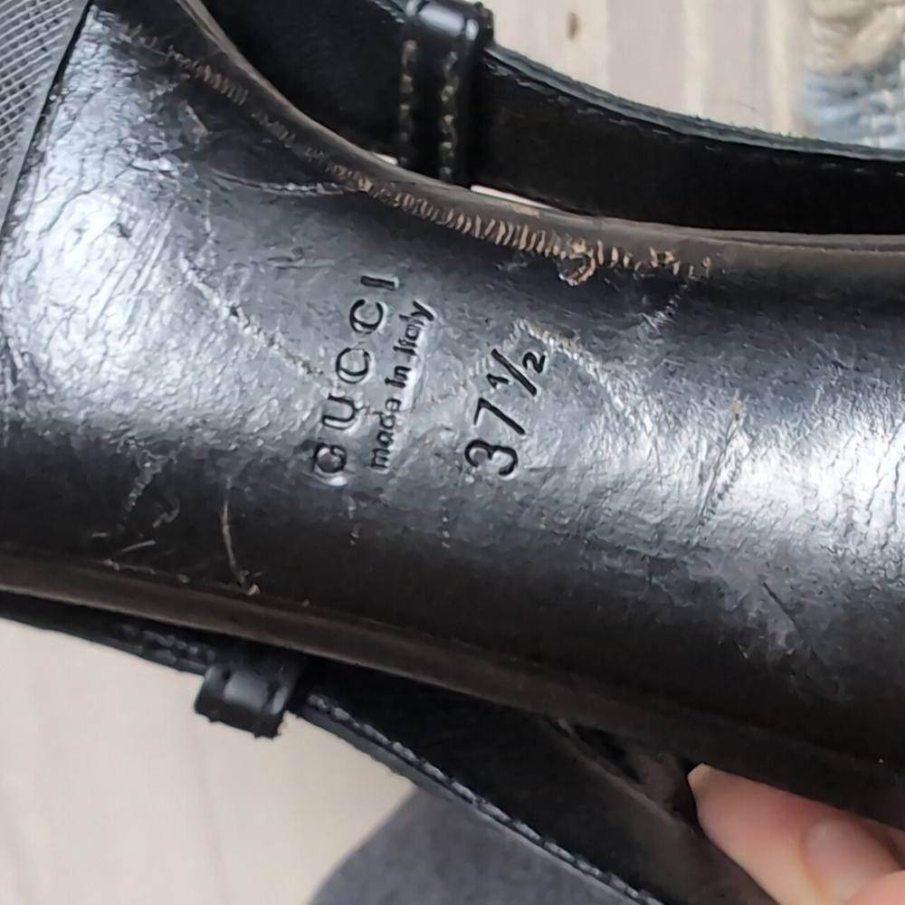 GUCCI Daryl Gladiator Black Leather Suede Strappy Open-toe Heels - Picture 7 of 7